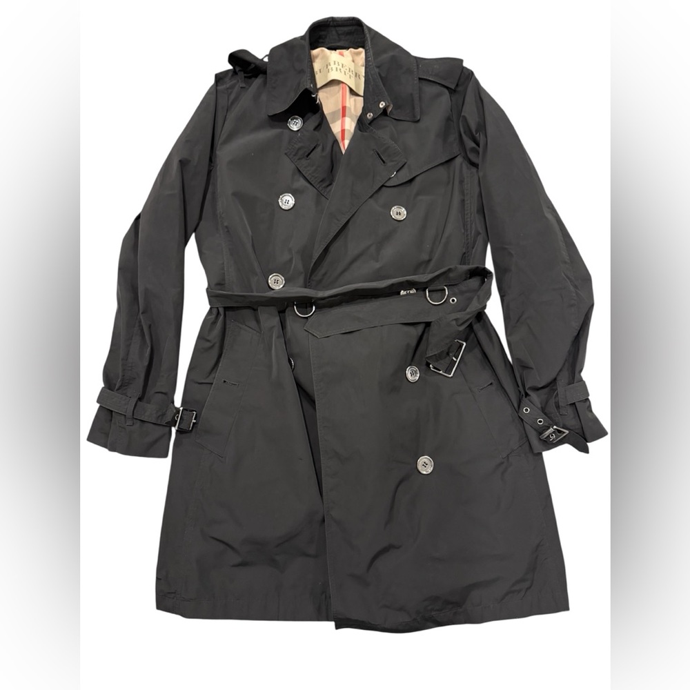 Burberry Charcoal Double-Breasted Trench Coat